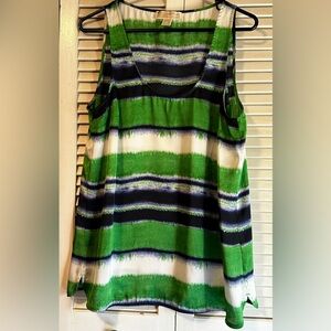 Michael Kors Satin Tank Top  Green Blue Women’s Large